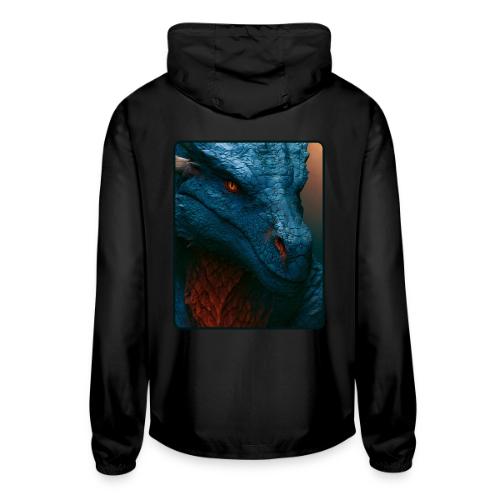 Turquoise Dragon Fire Eye Design - Unisex Lightweight Windbreaker Jacket