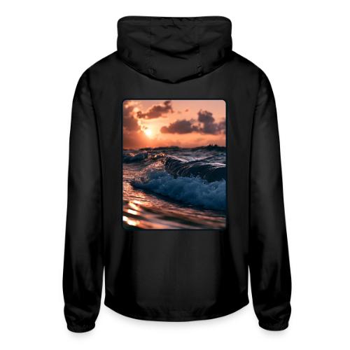 Golden Sunset Ocean Wave - Unisex Lightweight Windbreaker Jacket