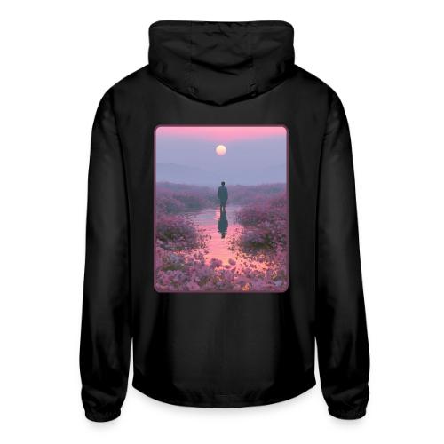 Ethereal Sunset Flower Field Art - Unisex Lightweight Windbreaker Jacket