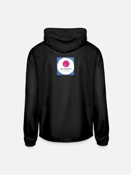 Level Up Basketball Buckets - Unisex Lightweight Windbreaker Jacket - black - Back