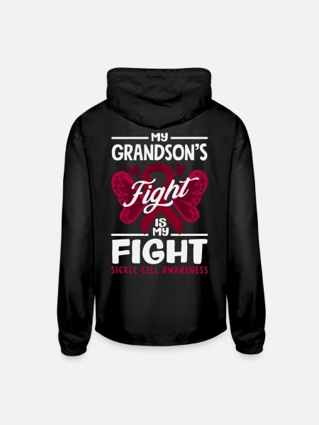 Sickle Cell Awareness Warrior Supporter Survivor - Unisex Lightweight Windbreaker Jacket - black - Back