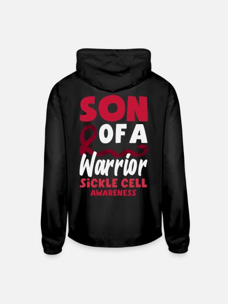 Sickle Cell Awareness Warrior Supporter Survivor - Unisex Lightweight Windbreaker Jacket - black - Back