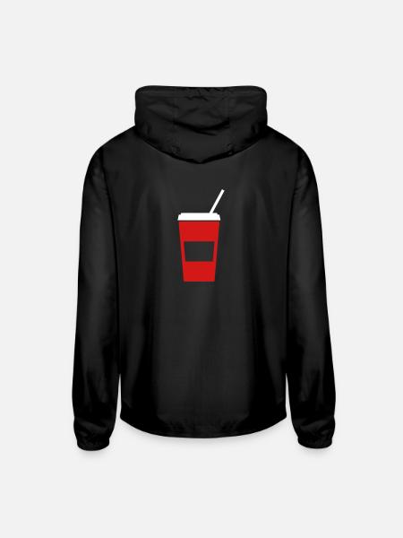 softdrink - drink - drinking straw - Unisex Lightweight Windbreaker Jacket - black