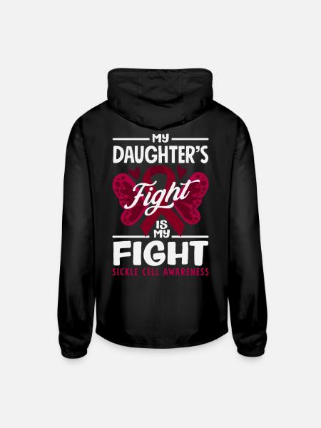 Sickle Cell Awareness Warrior Supporter Survivor - Unisex Lightweight Windbreaker Jacket - black - Back