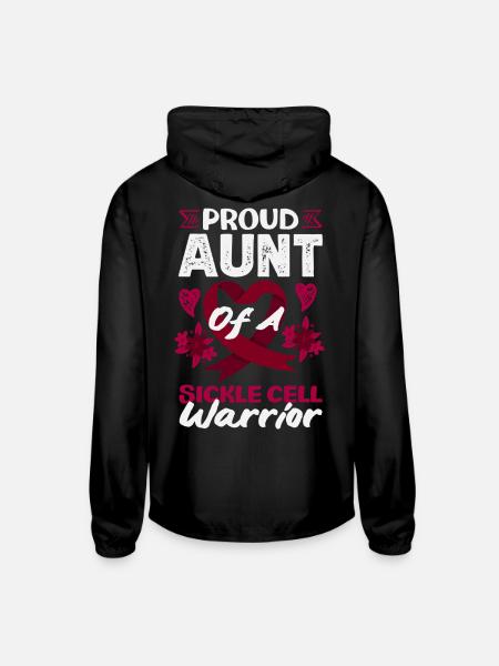 Sickle Cell Awareness Warrior Supporter Survivor - Unisex Lightweight Windbreaker Jacket - black - Back