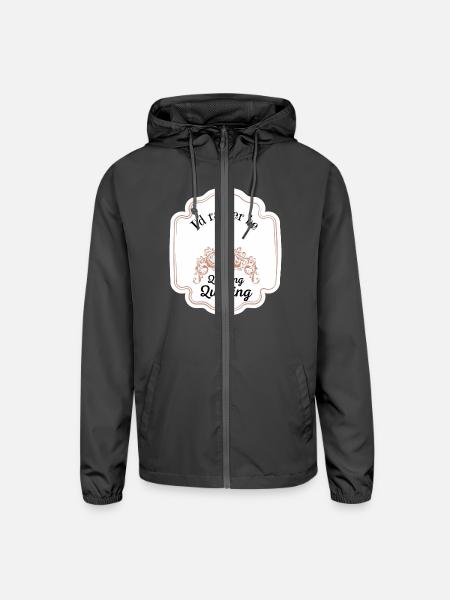 I'd rather be Quilting - Unisex Lightweight Windbreaker Jacket - graphite - Front