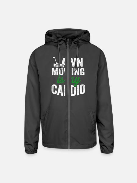 Lawn Mower Mowing Landscaping Landscaper - Unisex Lightweight Windbreaker Jacket - graphite - Front