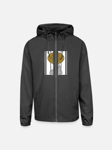 Spiritual Buddha Meditation Eye Graphic Art Yoga - Unisex Lightweight Windbreaker Jacket - graphite - Front