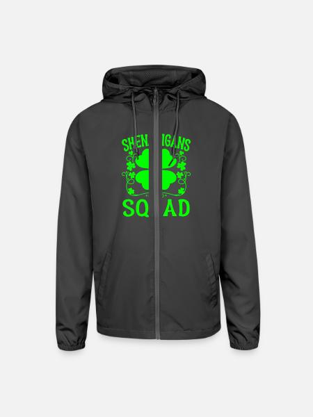 Shenanigans Squad St Patricks Day - Unisex Lightweight Windbreaker Jacket - graphite - Front
