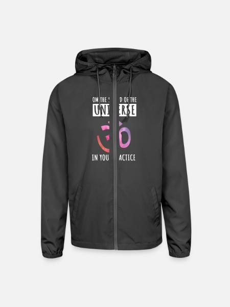 Om Aum Yoga Mantra - Unisex Lightweight Windbreaker Jacket - graphite - Front