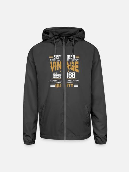Vintage Aged To Perfection September 1968 - Unisex Lightweight Windbreaker Jacket - graphite - Front