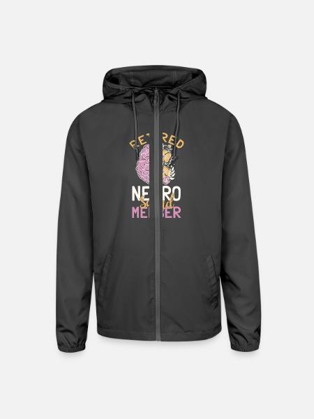 Retired Neuro Squad Member Retirement - Unisex Lightweight Windbreaker Jacket - graphite - Front