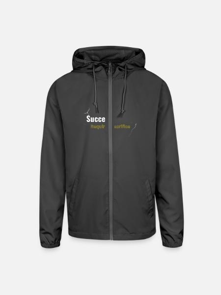 Success Requires Sacrifice - Unisex Lightweight Windbreaker Jacket - graphite - Front