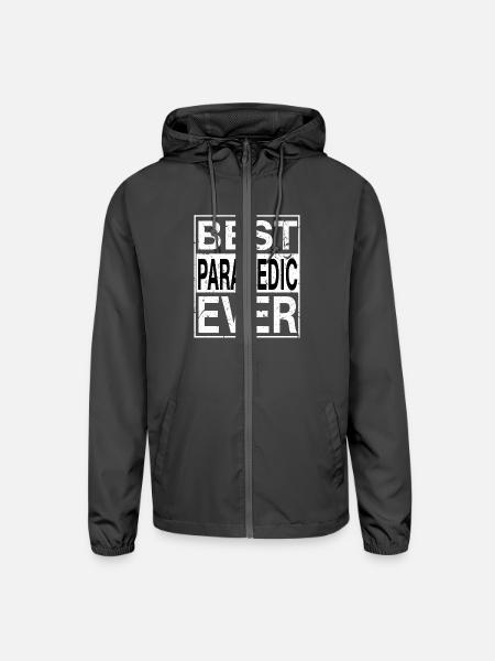 Best Paramedic Ever Paramedic Gift - Unisex Lightweight Windbreaker Jacket - graphite