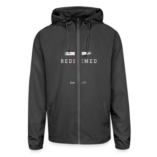Redeemed by the blood of Jesus - Ephesians 1:7 - Unisex Lightweight Windbreaker Jacket