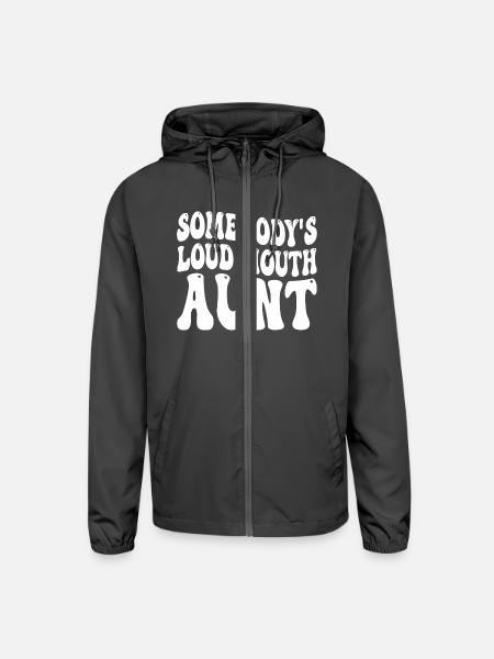 Somebody's Loud Mouth Aunt - Unisex Lightweight Windbreaker Jacket - graphite - Front