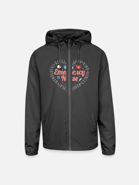 Emergency Nurse - Unisex Lightweight Windbreaker Jacket - graphite
