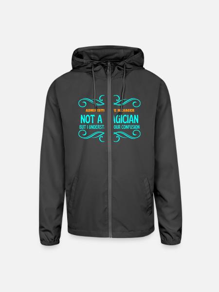 ADMINISTRATIVE MANAGER not magican - Unisex Lightweight Windbreaker Jacket - graphite - Front