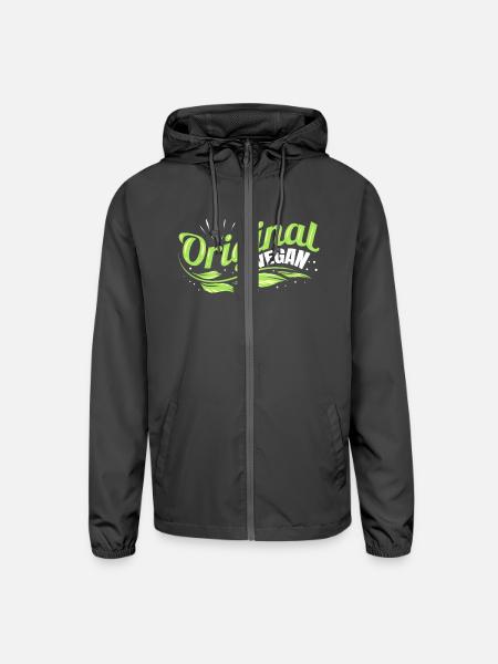 Veganism And Eat Green Original Vegan - Unisex Lightweight Windbreaker Jacket - graphite - Front