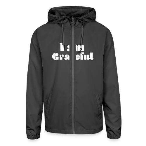 I Am Grateful Affirmation Quote Merch - Unisex Lightweight Windbreaker Jacket