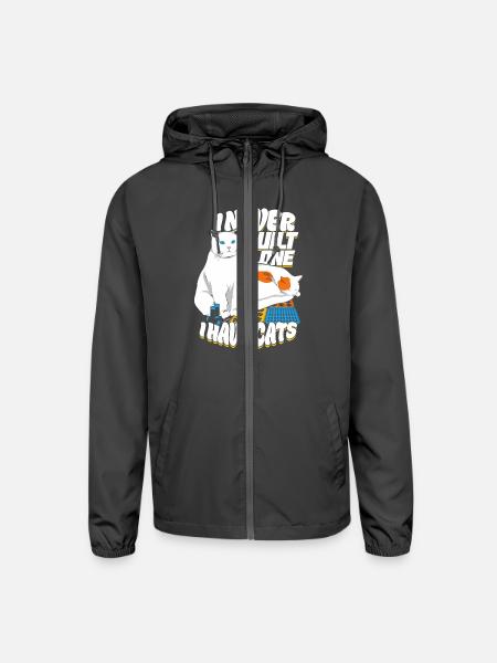 Quilting Quilt Cat Lover Quilter Gift - Unisex Lightweight Windbreaker Jacket - graphite - Front
