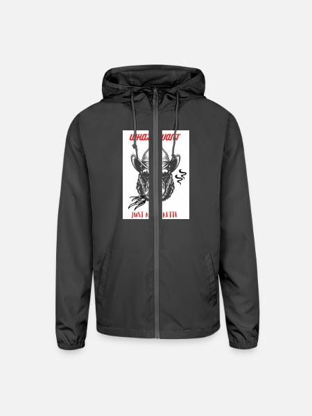 WHAT I WANT T-shirt - Unisex Lightweight Windbreaker Jacket - graphite - Front