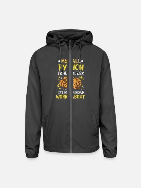 Ball Python - Unisex Lightweight Windbreaker Jacket - graphite - Front
