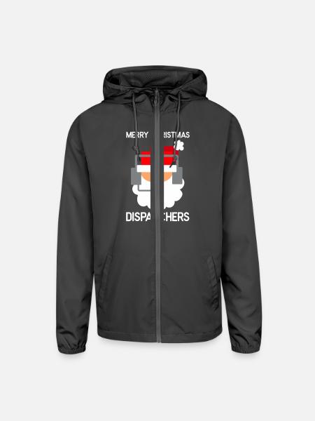 Merry Christmas 911 Dispatcher - Unisex Lightweight Windbreaker Jacket - graphite