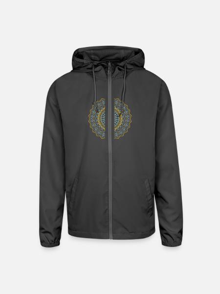 Mandala Mantra Hinduism Buddhism - Unisex Lightweight Windbreaker Jacket - graphite - Front
