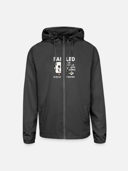 Fartled Face - Unisex Lightweight Windbreaker Jacket - graphite - Front