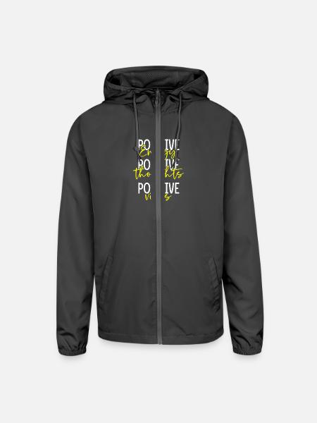 Positive Mantra Strength Self Confidence - Unisex Lightweight Windbreaker Jacket - graphite - Front