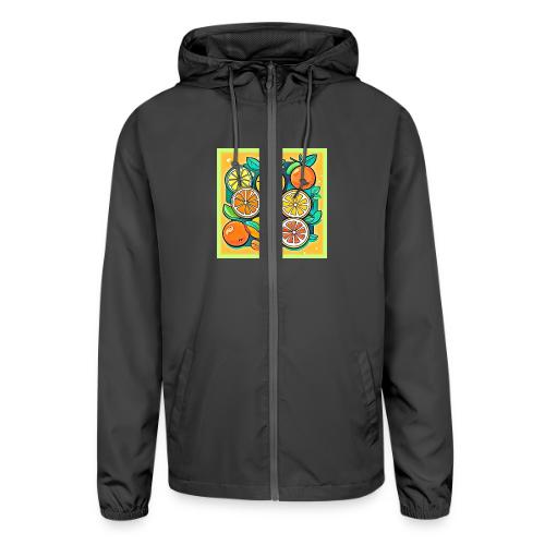 Citrus Fruit Art Design - Unisex Lightweight Windbreaker Jacket