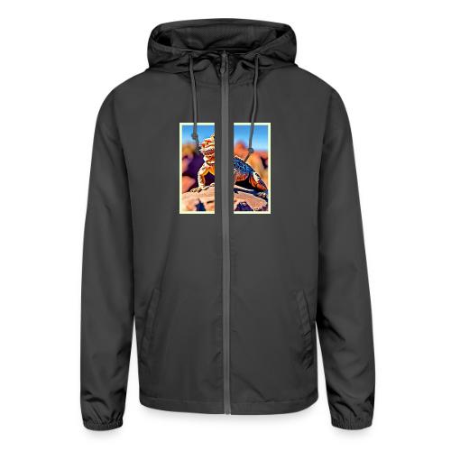 Desert Lizard Close-up Design - Unisex Lightweight Windbreaker Jacket
