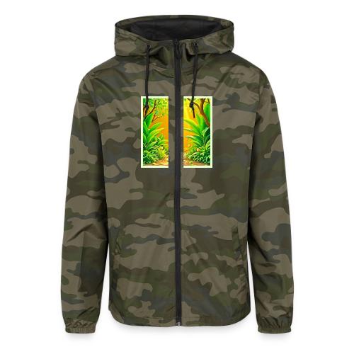 Sunny Nature Path Art - Unisex Lightweight Windbreaker Jacket