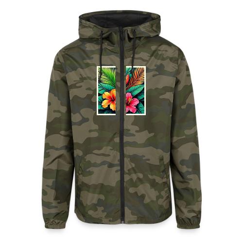 Tropical Hibiscus Bloom Art - Unisex Lightweight Windbreaker Jacket