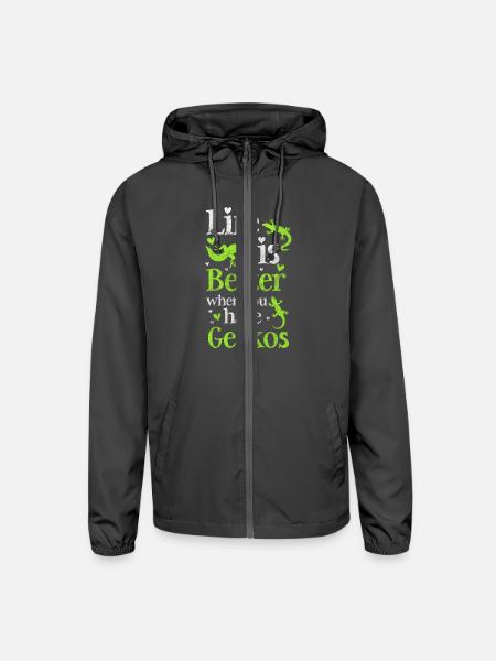 Geckos Terrarium Sweet - Unisex Lightweight Windbreaker Jacket - graphite - Front