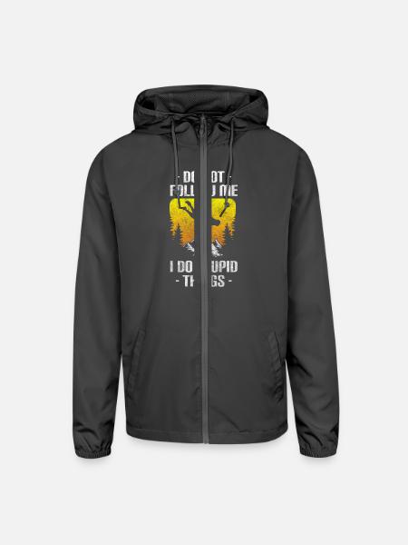 Parachute Jumper Skydiving Paragliding - Unisex Lightweight Windbreaker Jacket - graphite - Front