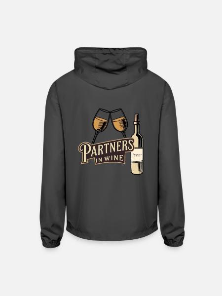 Partners In Wine - Unisex Lightweight Windbreaker Jacket - graphite - Back