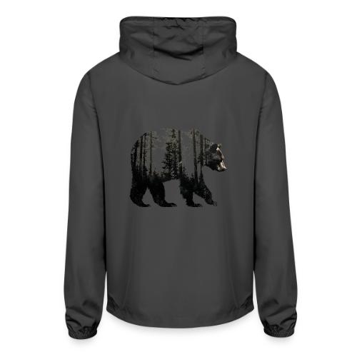 Evergreen Bear Silhouette - Unisex Lightweight Windbreaker Jacket