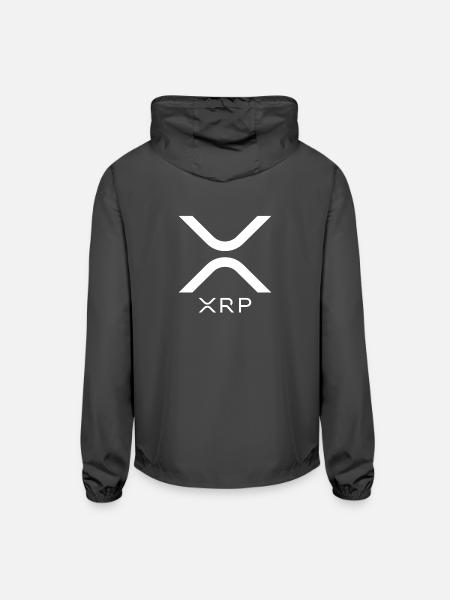 Ripple XRP New Logo Crypto Currency Bitcoin Hodl - Unisex Lightweight Windbreaker Jacket - graphite - Back