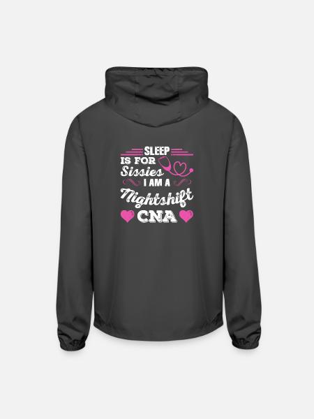 CNA Nurse T-Shirt Present Gift Birthday Funny Idea - Unisex Lightweight Windbreaker Jacket - graphite - Back