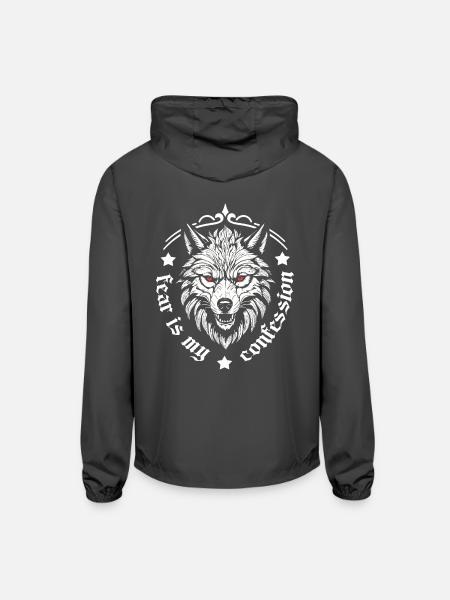 Fear - Unisex Lightweight Windbreaker Jacket - graphite - Back