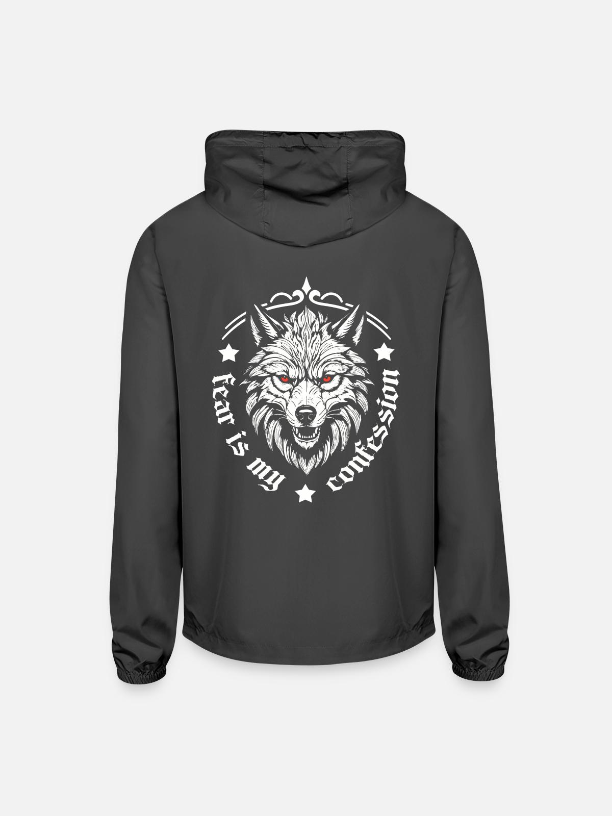 Fear - Unisex Lightweight Windbreaker Jacket - graphite - Back