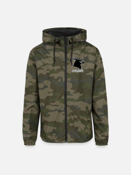 Java Hawk-Eagle: Forest Guardian - Unisex Lightweight Windbreaker Jacket - green camo