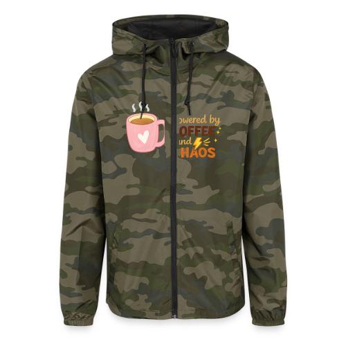 Powered by Coffee and Chaos - Unisex Lightweight Windbreaker Jacket