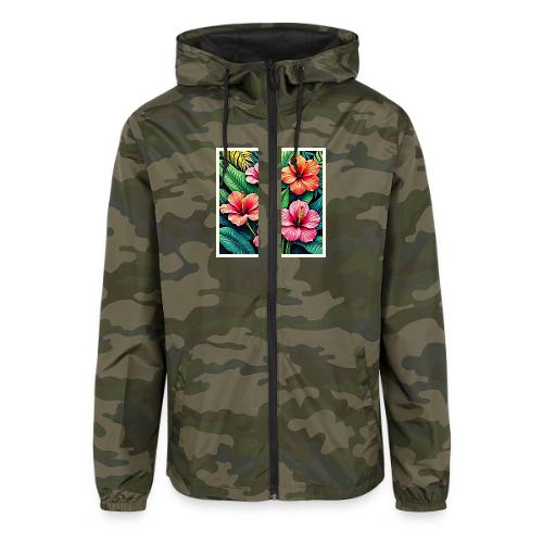 Tropical Hibiscus Bloom Artistry - Unisex Lightweight Windbreaker Jacket