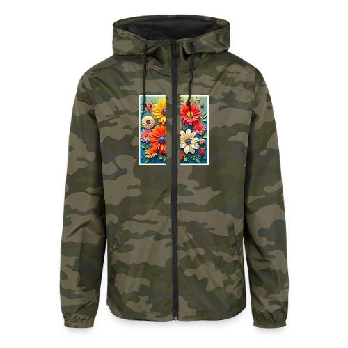 Vibrant Floral Fantasy Design - Unisex Lightweight Windbreaker Jacket