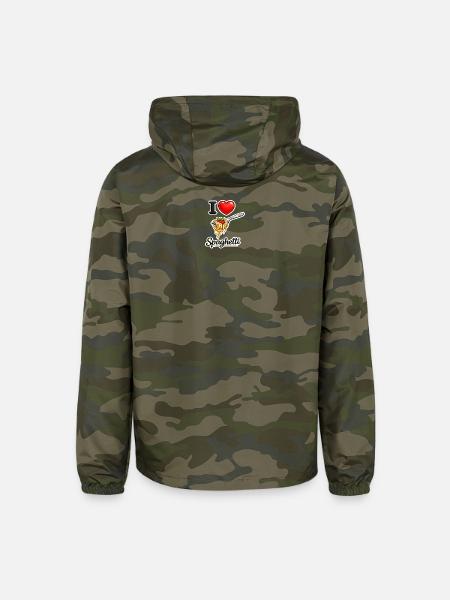 I Love Spaghetti Icon - Unisex Lightweight Windbreaker Jacket - green camo