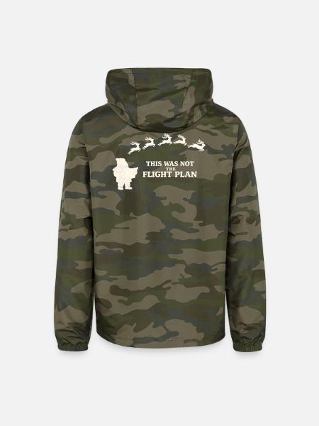 Santa’s Christmas Flight Plan - Unisex Lightweight Windbreaker Jacket - green camo