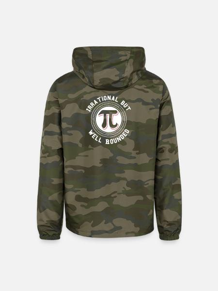 Irrational Yet Well Bound Pi - Unisex Lightweight Windbreaker Jacket - green camo - Back